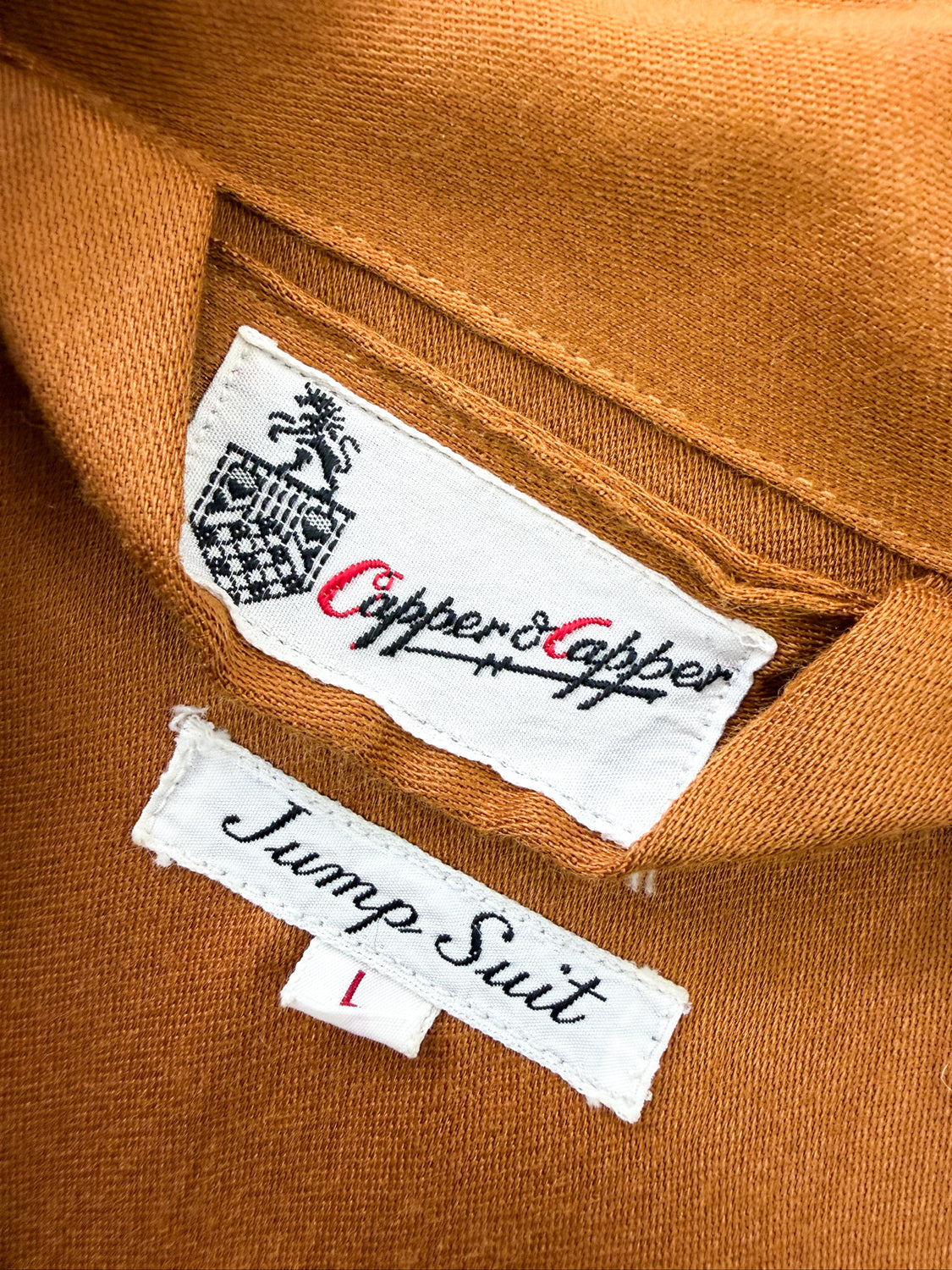 1950s - 1960s Vintage Carmel Orange Jumpsuit by Capper & Capper