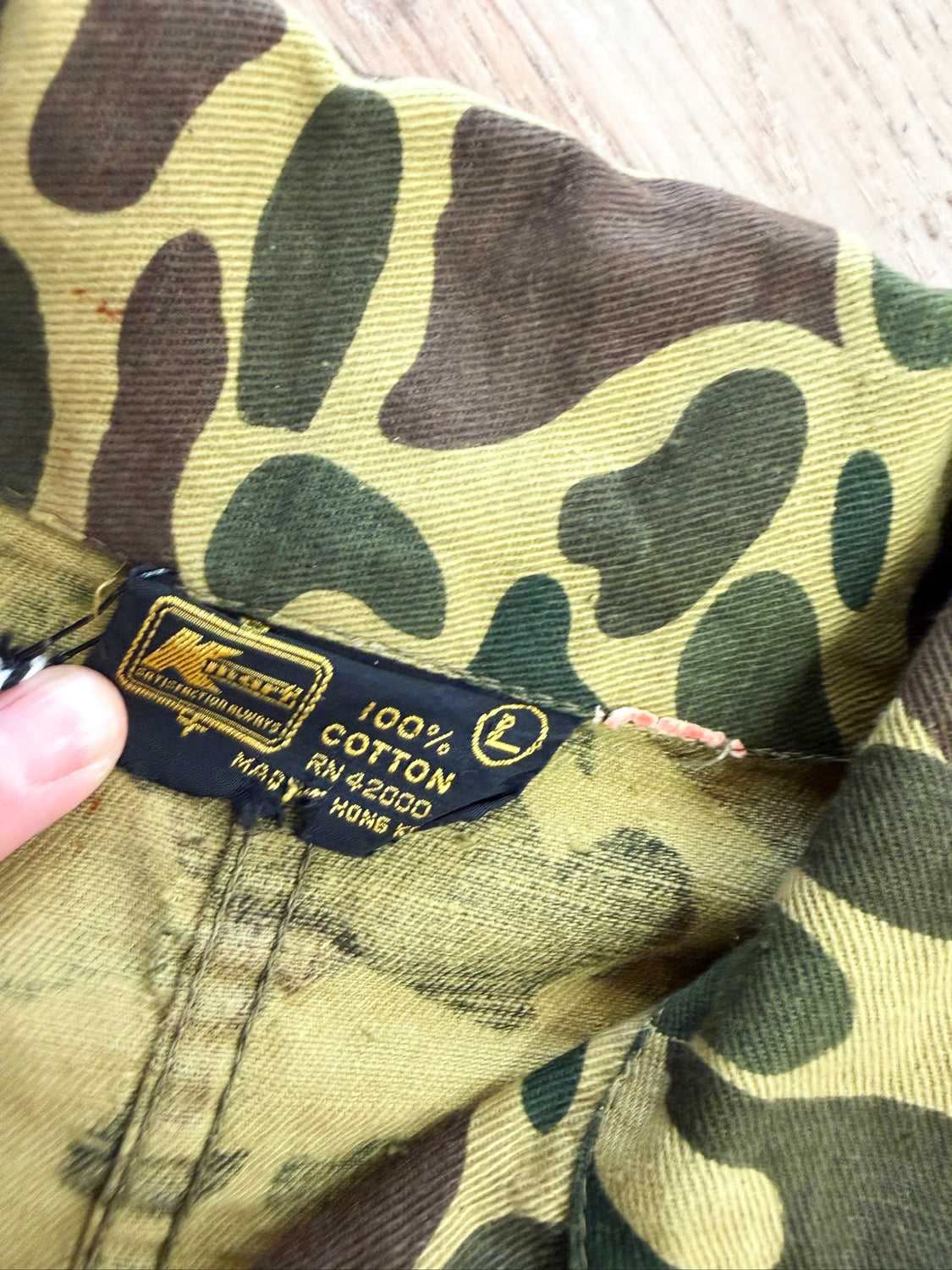 1970s Vintage Thrashed Cotton Duck Hunter Camouflage Jumpsuit Coveralls