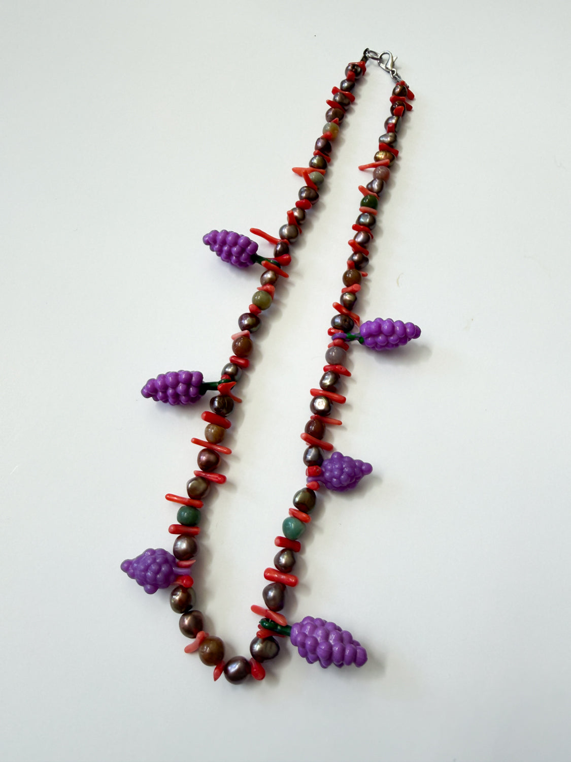Grapes! Beaded Charm Necklace | Erin Wakeland Studio