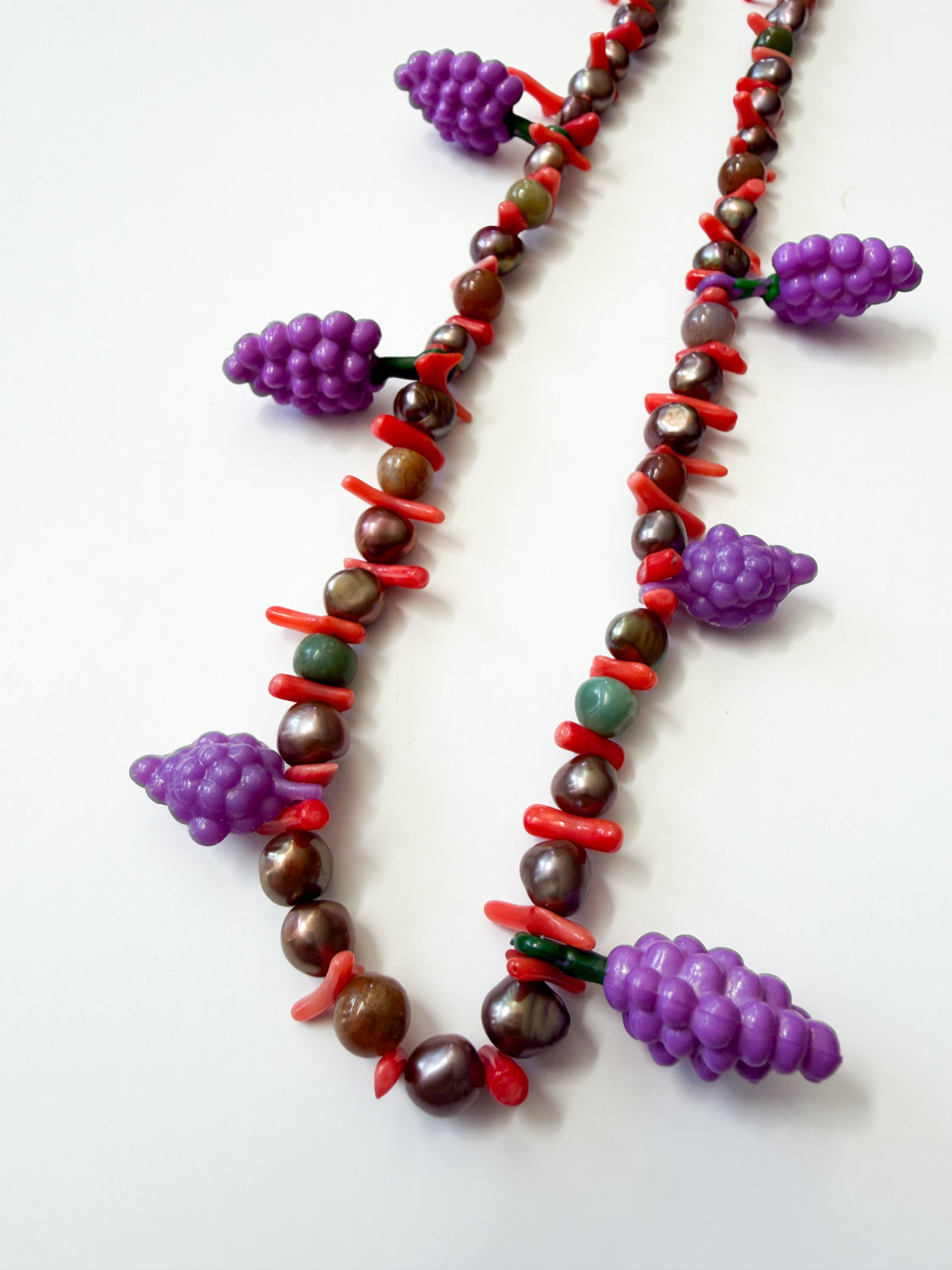 Grapes! Beaded Charm Necklace | Erin Wakeland Studio