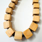 1980s Vintage Wooden Cube Blocks Necklace