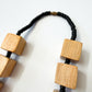 1980s Vintage Wooden Cube Blocks Necklace