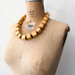1980s Vintage Wooden Cube Blocks Necklace
