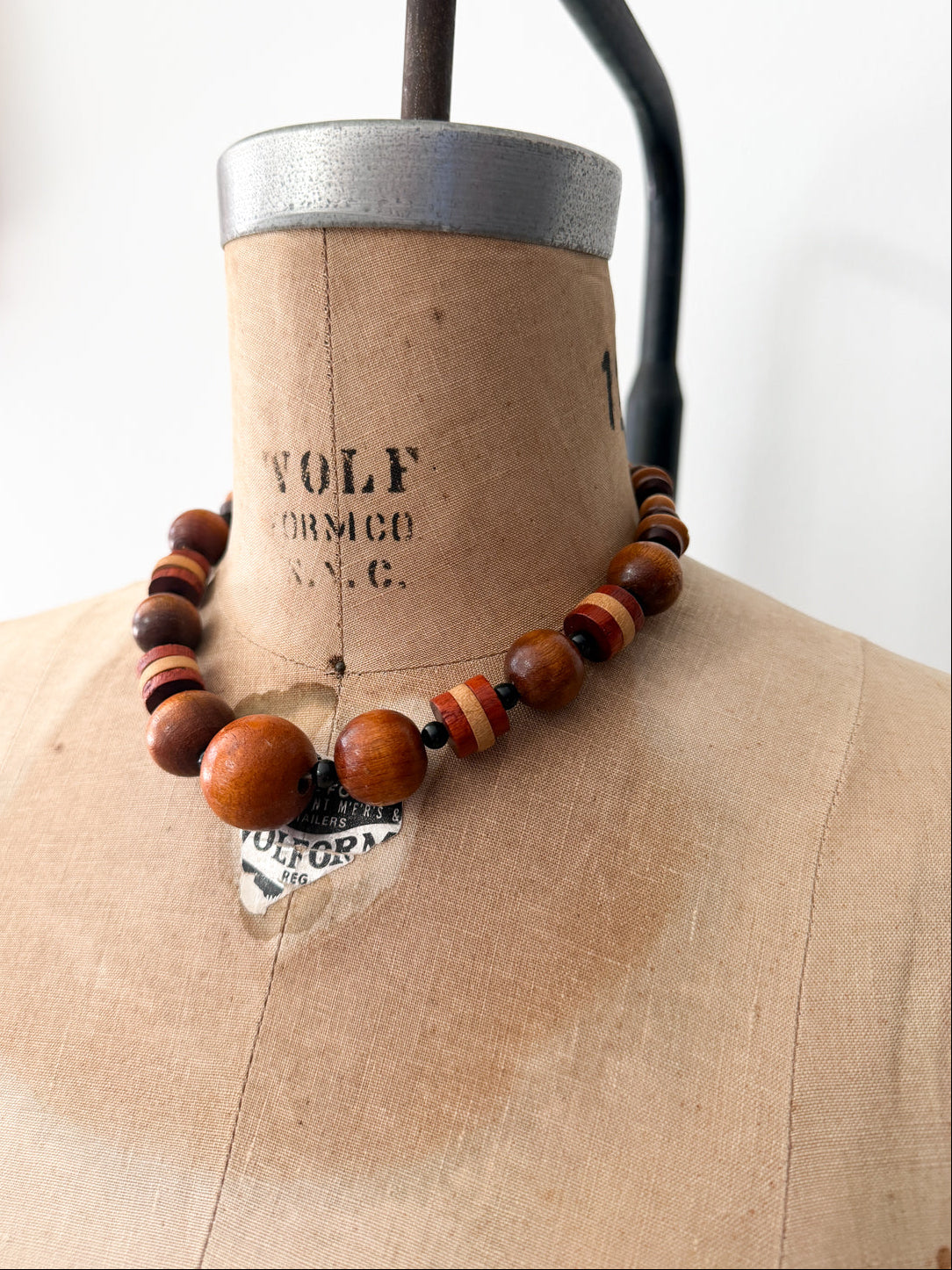 1970s Vintage Wooden Beaded Necklace