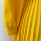 1970s Vintage Bright Yellow Pleated Maxi Dress