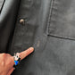 1980s Vintage Western Workwear Teal + Black Canvas Duster Coat by David James