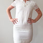 1960s Vintage White Tiered Lace Mini Bride Dress