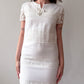 1960s Vintage White Tiered Lace Mini Bride Dress