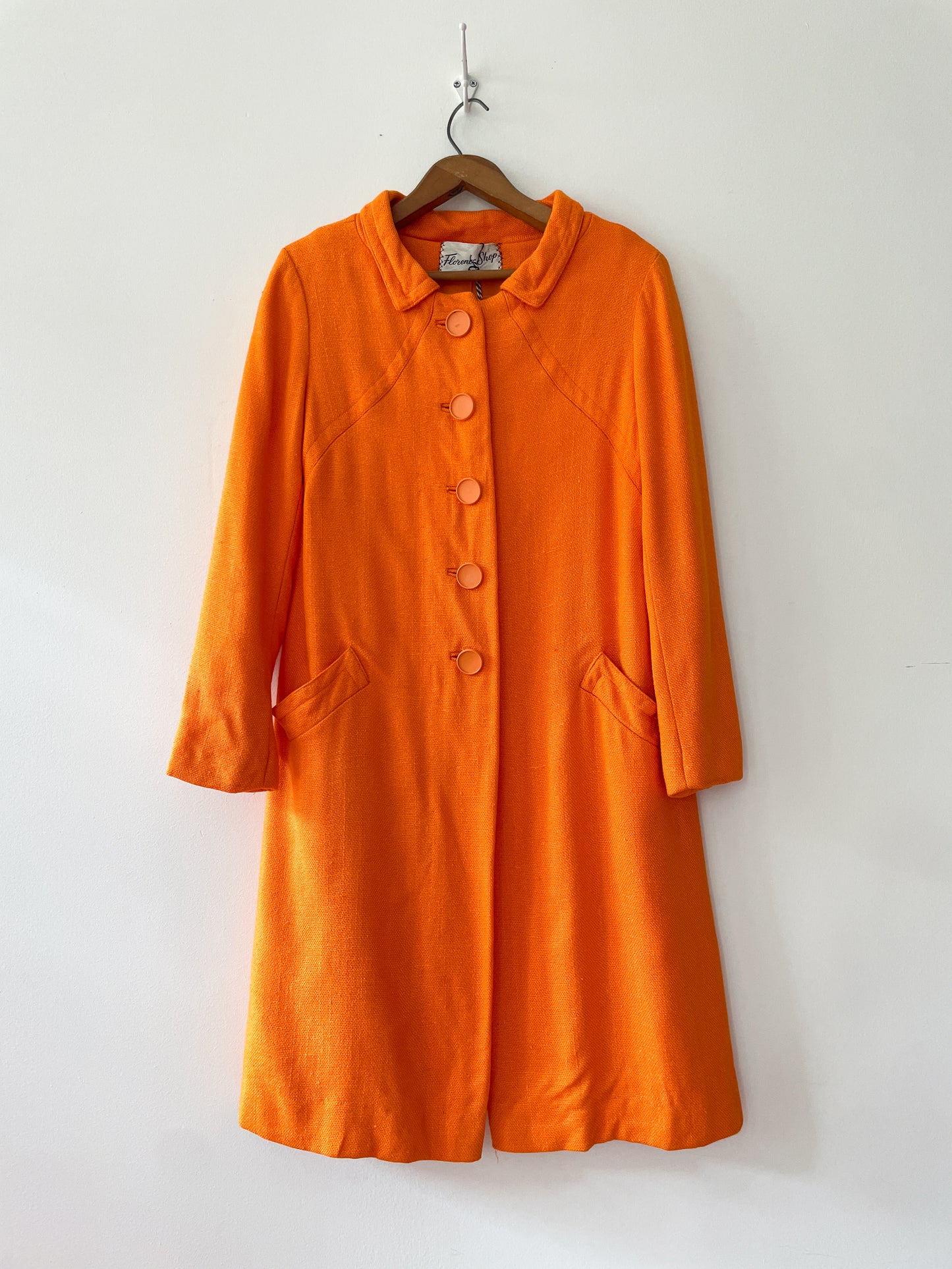 1960s Vintage Mod Orange Dress & Jacket Set