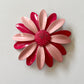 1970s Mod Two Tone Pink Daisy Enamel Flower Pinback Brooch
