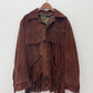 1970s Vintage Dark Suede Fringe Jacket