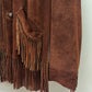 1970s Vintage Dark Suede Fringe Jacket