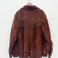 1970s Vintage Dark Suede Fringe Jacket
