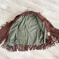 1970s Vintage Dark Suede Fringe Jacket