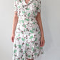 1940s Vintage Pineapple Novelty Print Rayon Day Dress