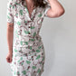 1940s Vintage Pineapple Novelty Print Rayon Day Dress