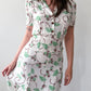 1940s Vintage Pineapple Novelty Print Rayon Day Dress