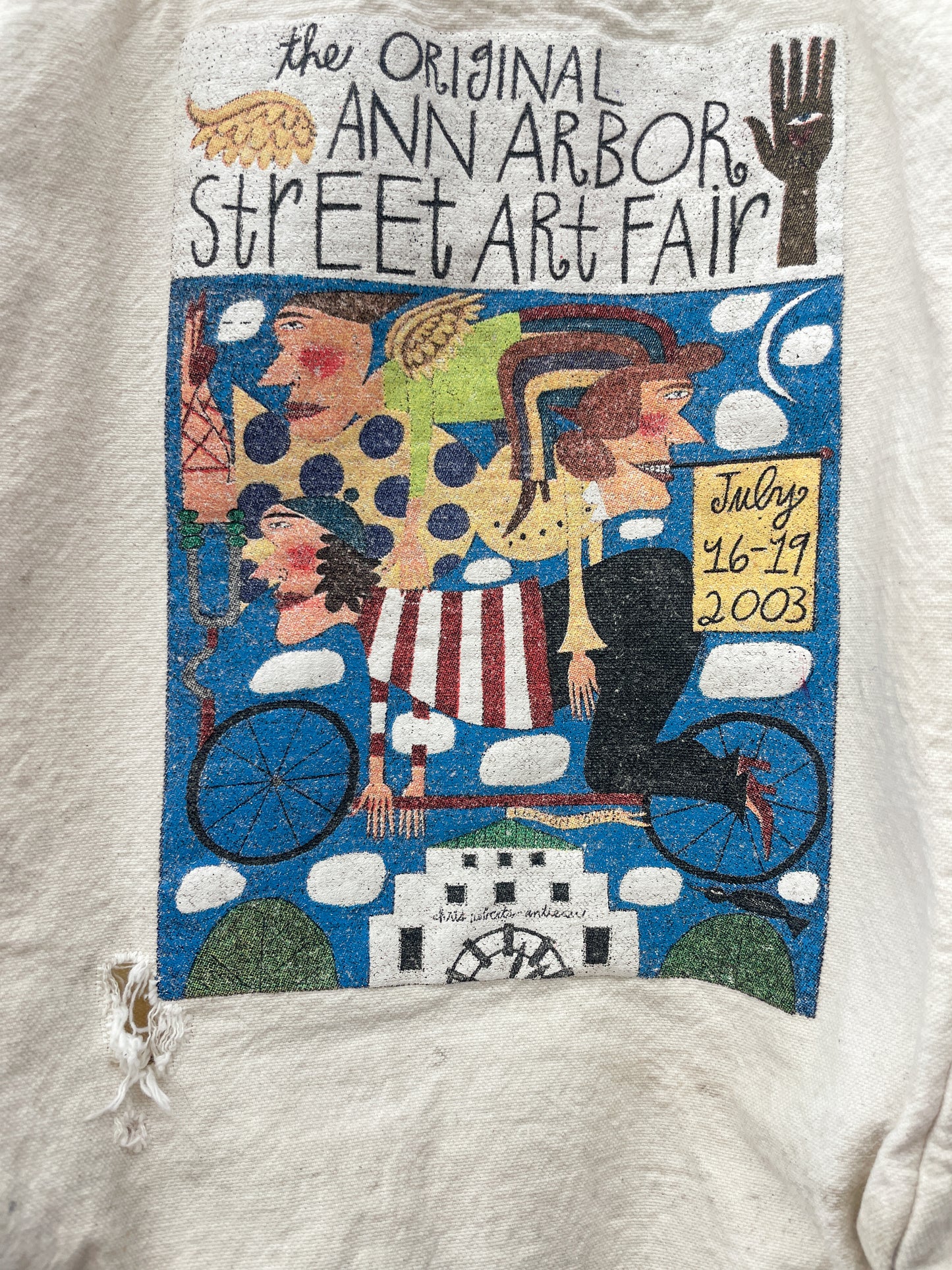 2003 Ann Arbor Street Art Fair by Chris Lee Roberts-Antieau Canvas Tote Bag Y2K 2000s