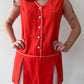 1960s Vintage Cherry Red Mod Peekaboo Mini Dress with Built in Shorts