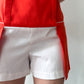 1960s Vintage Cherry Red Mod Peekaboo Mini Dress with Built in Shorts