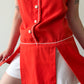1960s Vintage Cherry Red Mod Peekaboo Mini Dress with Built in Shorts
