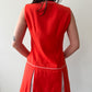 1960s Vintage Cherry Red Mod Peekaboo Mini Dress with Built in Shorts