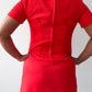 1970s Vintage Red & White Darling Mod Mini Dress