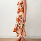 1990s Vintage Peach Roses Rayon Dress