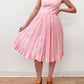 1950s Vintage Pink & White Vertical Stripe Party Dress by Lanz