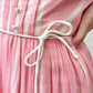 1950s Vintage Pink & White Vertical Stripe Party Dress by Lanz