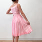 1950s Vintage Pink & White Vertical Stripe Party Dress by Lanz