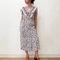 1930s Vintage Sheer Floral Flutter Sleeve Dress by Vanity Fair
