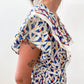 1930s Vintage Sheer Floral Flutter Sleeve Dress by Vanity Fair
