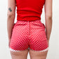 1950s Vintage High Waist Red and White Patterned Pinup Shorts