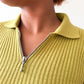 1960s - 1970s Vintage Made in Italy Mod Knit Chartreuse Ribbed  Mini Dress