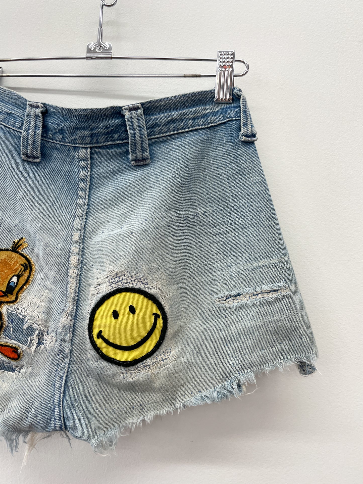 1970s Vintage Hillbilly Patched Up Torn & Frayed Shorts