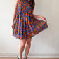 1960s Vintage Mod Pleated Paisley Peter Pan Collar Mini Dress