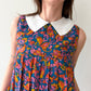 1960s Vintage Mod Pleated Paisley Peter Pan Collar Mini Dress