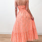 1970s Vintage Orange Floral Maxi Dress with Shawl