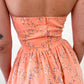 1970s Vintage Orange Floral Maxi Dress with Shawl