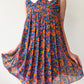 1960s Vintage Mod Pleated Paisley Peter Pan Collar Mini Dress