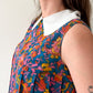 1960s Vintage Mod Pleated Paisley Peter Pan Collar Mini Dress
