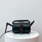 1970s Vintage Thick Dark Brown Leather Box Purse