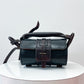 1970s Vintage Thick Dark Brown Leather Box Purse