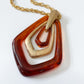1970s Vintage Avon Tortoiseshell & Gold Toned Statment Necklace