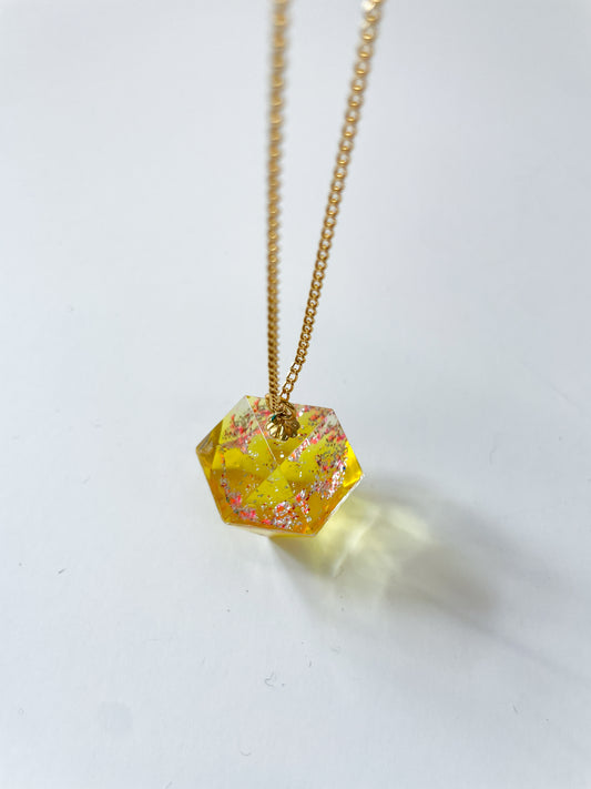 1970s Vintage Yellow & Orange Gems Necklaces