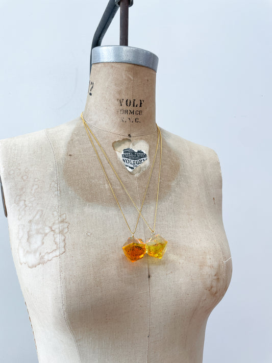 1970s Vintage Yellow & Orange Gems Necklaces