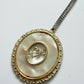 1970s Vintage Cross My Heart Mother of Pearl Necklace