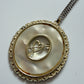 1970s Vintage Cross My Heart Mother of Pearl Necklace