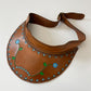 1970s Vintage Tooled Leather Floral Visor